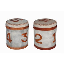 Porto Stool RETRO Canvas and Leather