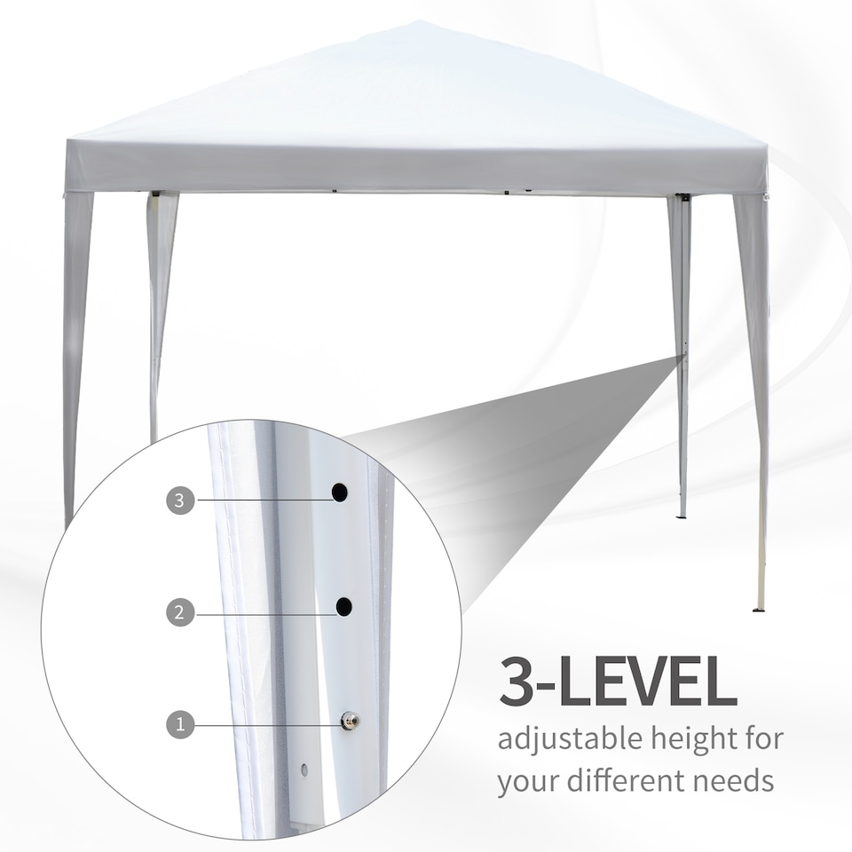 image 1 of Outsunny 3 x 3m Garden Pop Up Gazebo Marquee Party Tent Wedding Canopy White | White