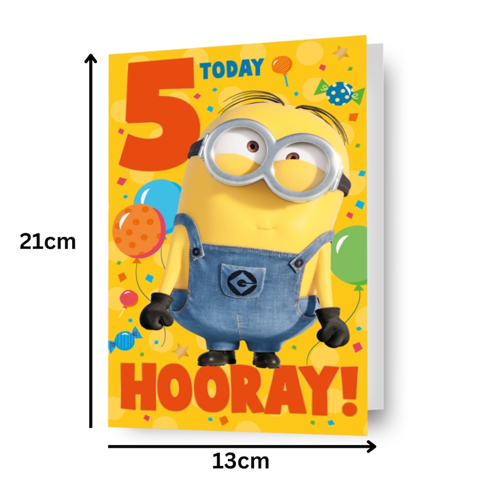 image 1 of Despicable Me Minions Age 5 Birthday Card