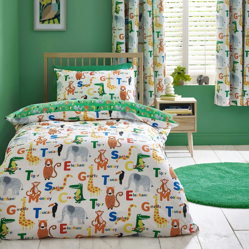 image 1 of Catherine Lansfield Animal Magic Reversible Duvet Cover Set Natural Cream | Natural | Single