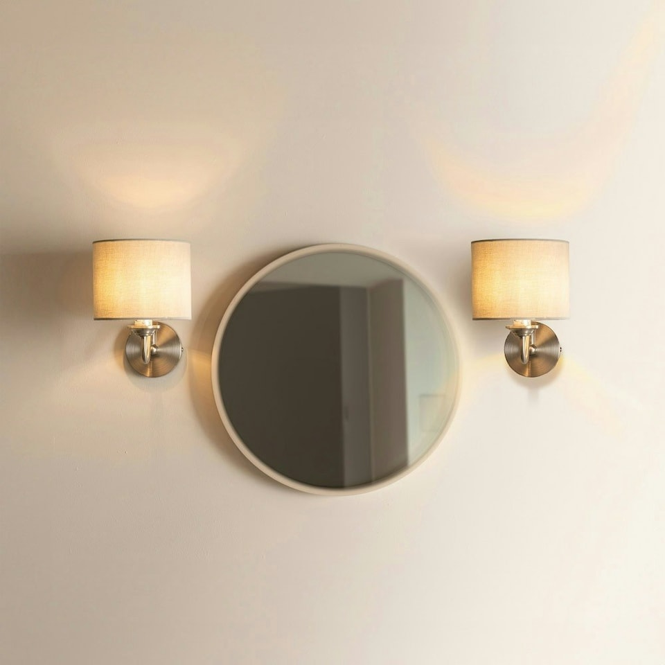 image 1 of ValueLights Rocha Pair of Silver Indoor Wall Light