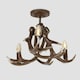 image 3 of ValueLights Rustic Caribou Antler 3 Way Brown Ceiling Light