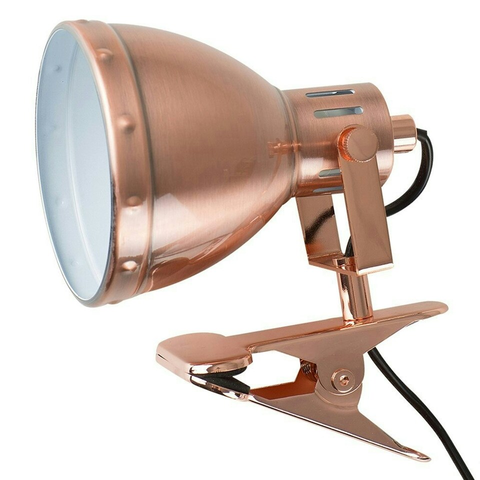 image 1 of ValueLights Portishead Brushed Copper Spotlight and E14 Golfball LED 4W Warm White 3000K Bulb