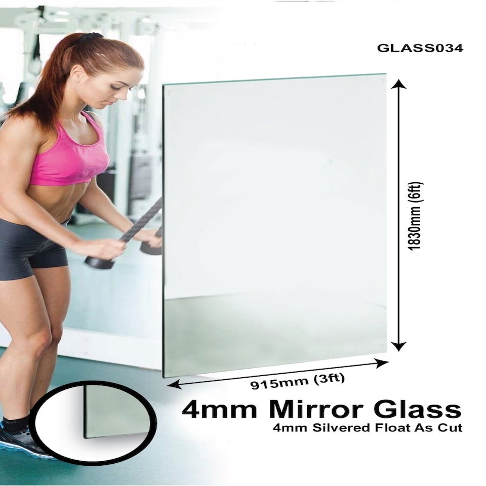 image 1 of Circuitt 4mm Sheet Mirror Glass 183 x 91CM 6ft x 3ft N/A