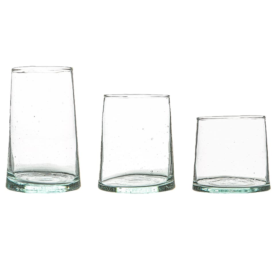 image 1 of Nicola Spring 18 Piece Merzouga Recycled Glassware Set - Clear | Clear | Clear | 18