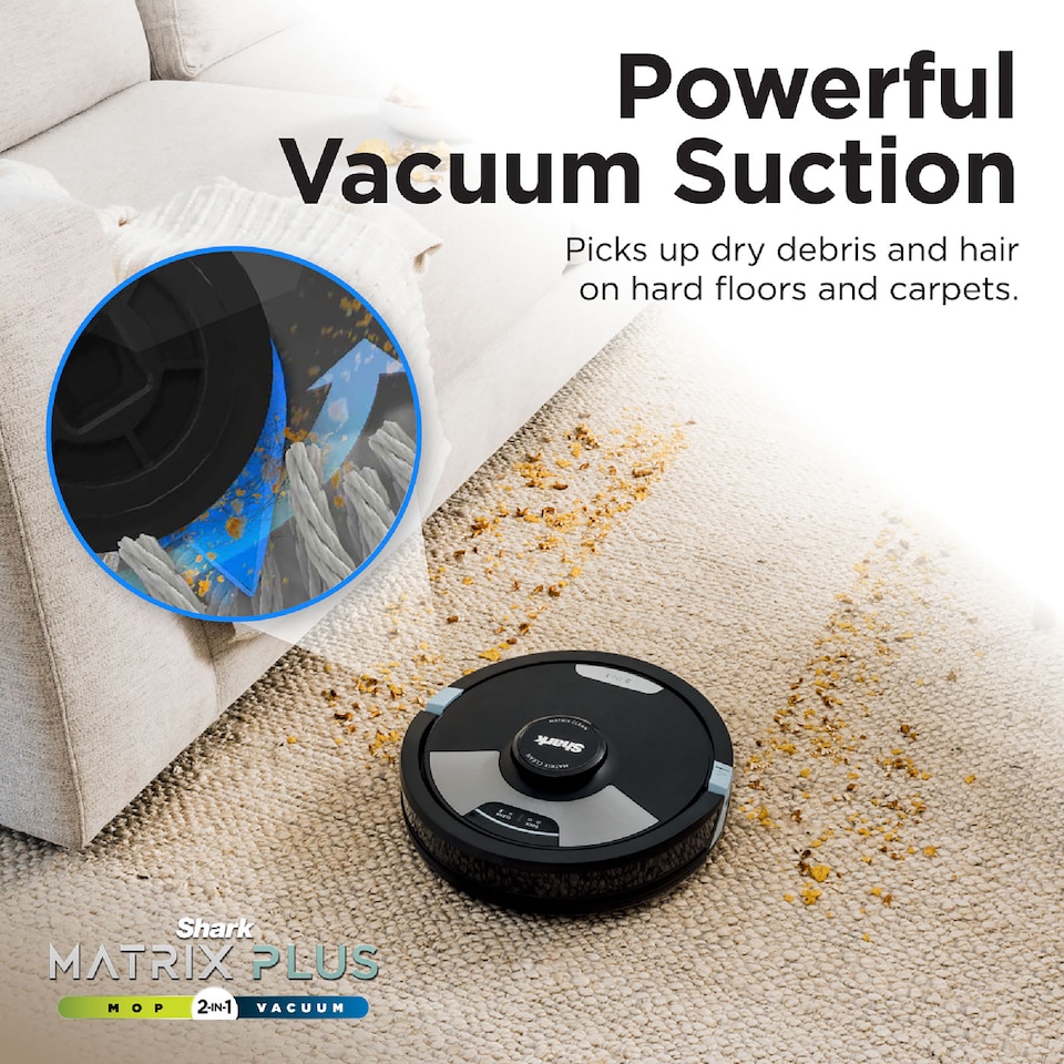 image 1 of Shark Matrix Plus 2 in 1 Robot Vacuum & Mop Black and Silver RV2620WDUK