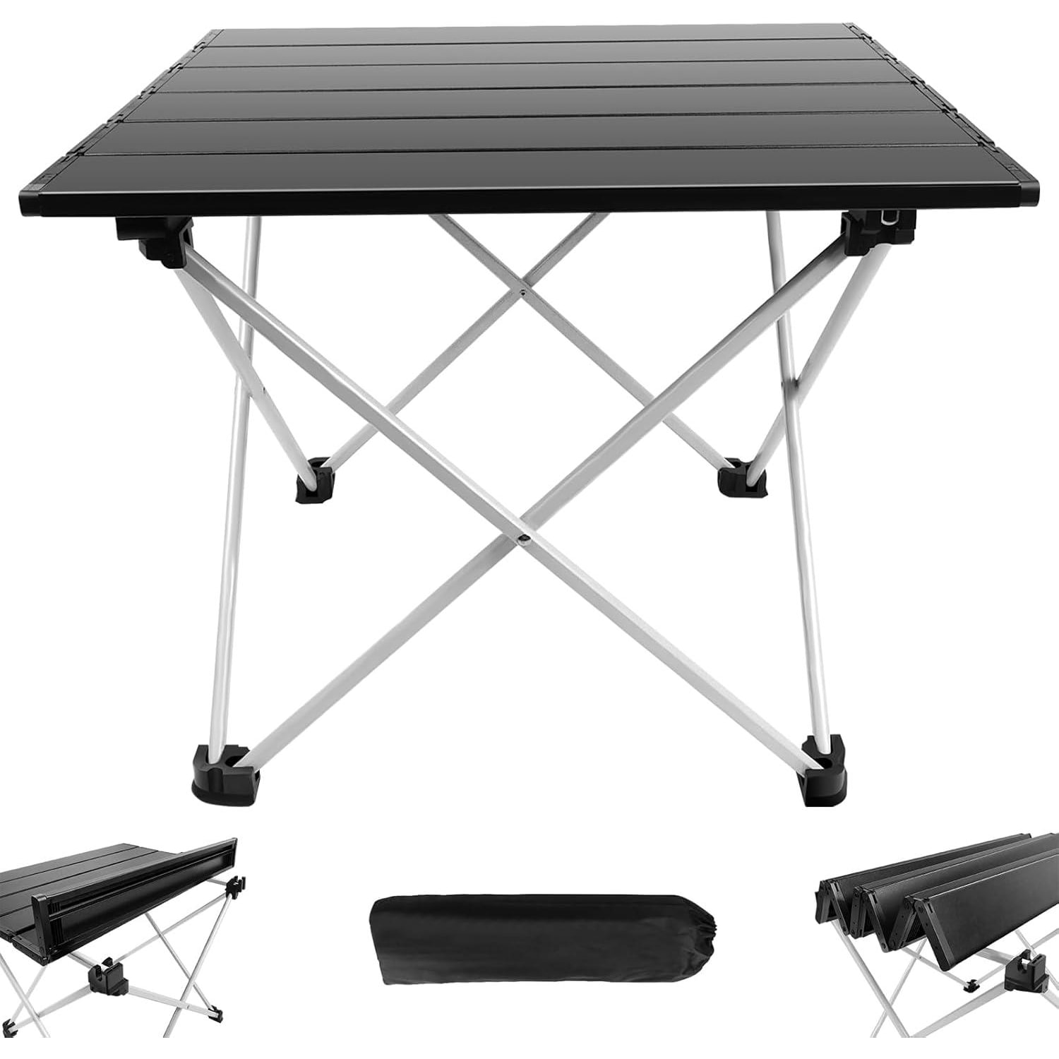 Dyzi Folding Camping Table 90x60x45cm Aluminium Picnic Table with Bag