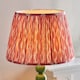 image 4 of Higgledy Gloss Cotswold Green Paint Floor Lamp with Coral Pink Fabric Ikat Shade 35cm E27