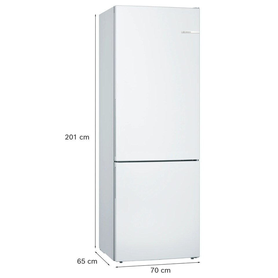 image 1 of Bosch 70-30 Freestanding Fridge Freezer, 419 Litre, 70cm, White - KGE49AWCAG