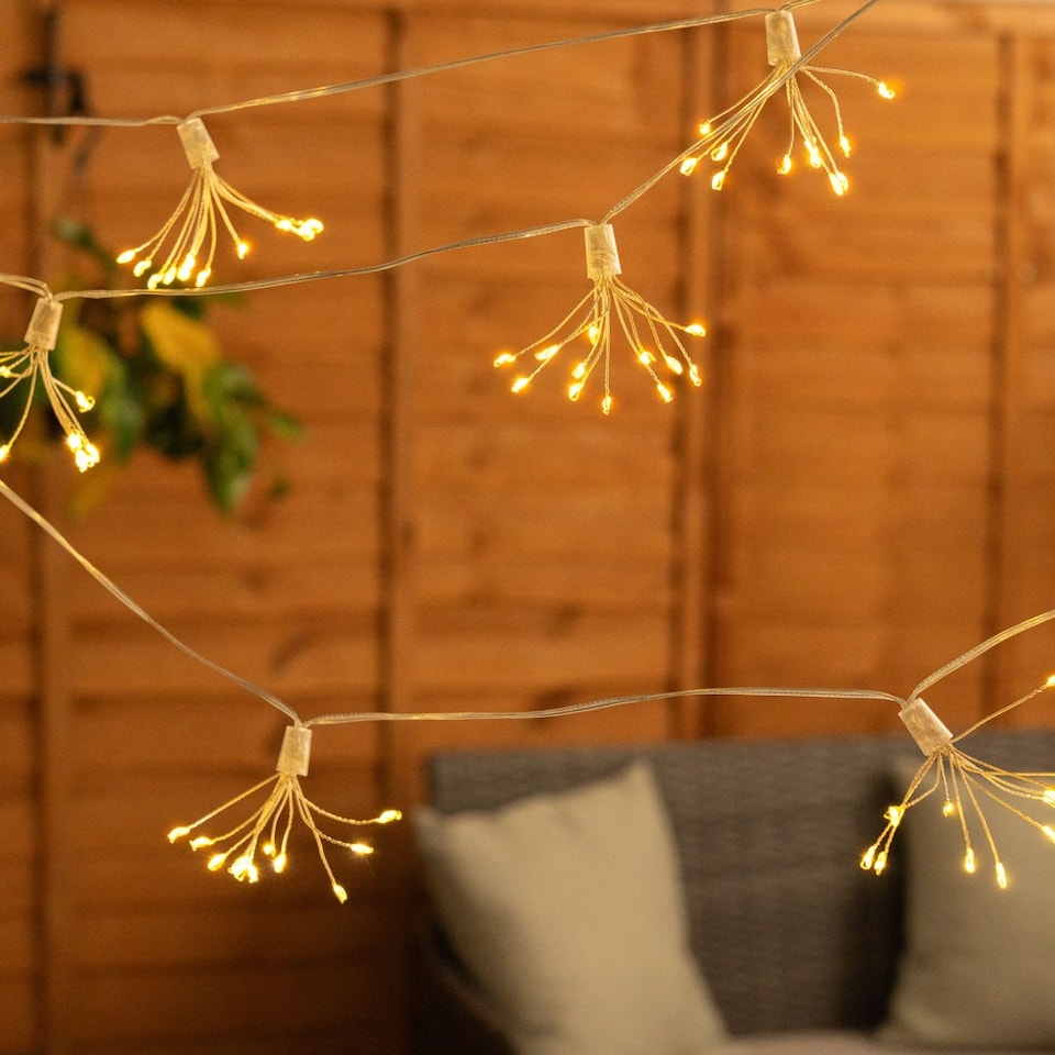 image 1 of ValueLights Firework Clear Outdoor Solar String Light