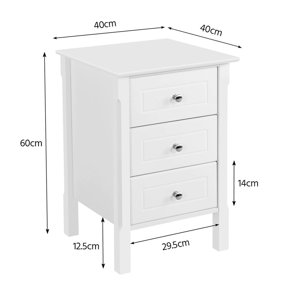 image 1 of Yaheetech Modern Style Side Table with 3 Spacious Drawers