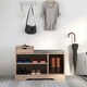 image 7 of HOMCOM Upholstered Entryway Shoe Bench with Storage Drawer Distressed Grey