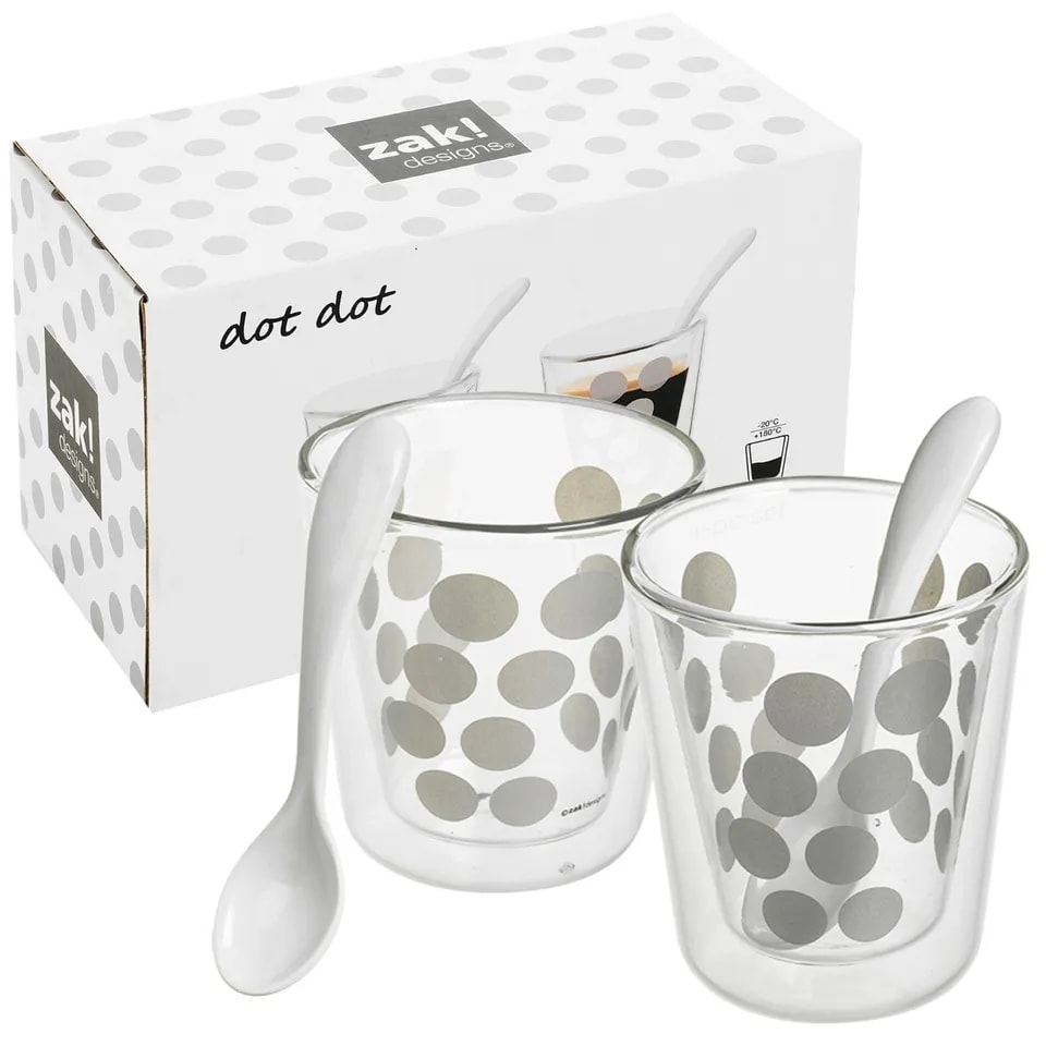 image 1 of Zak Double Wall Espresso Cup Set with Spoon - 200ml