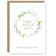 image 1 of Tuesday's Child is Full of Grace Floral Wreath New Baby Card