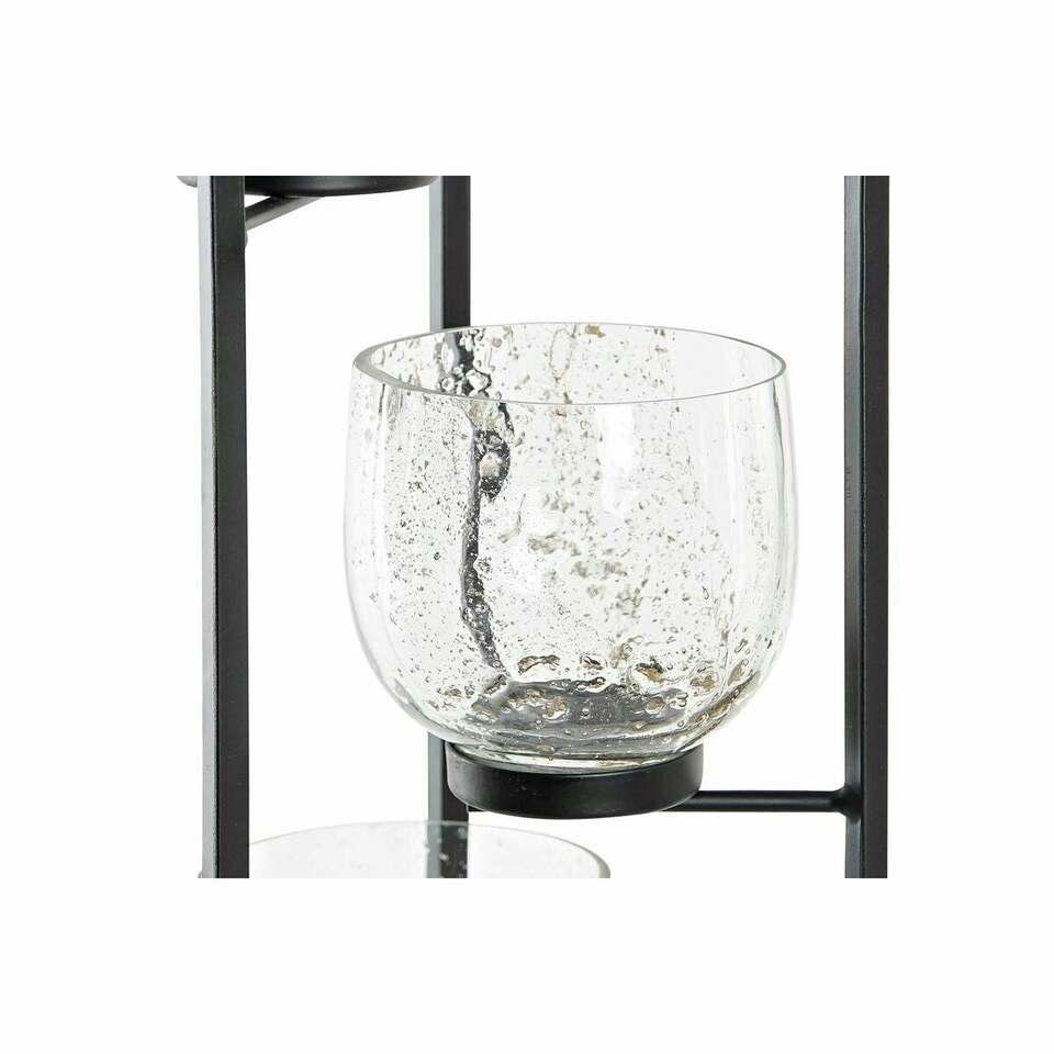 image 1 of Candleholder DKD Home Decor Crystal Black Transparent 18 x 18 x 76 cm Iron N/A