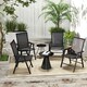 image 7 of Outsunny 4-PCS Garden Armchairs Outdoor Patio Folding Furniture Black Brown