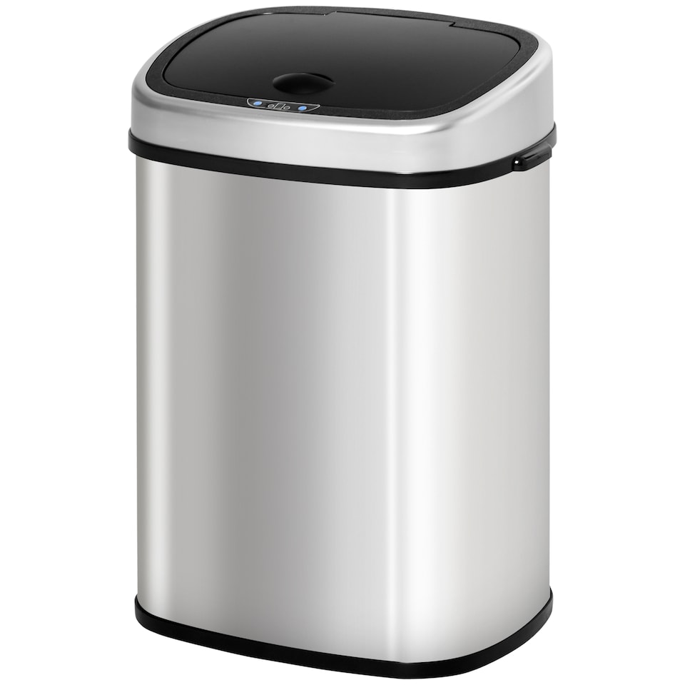 image 1 of HOMCOM Stainless Steel Kitchen Sensor Dustbin Automatic Touchless Rubbish Garbage Waste Bin 58L Silver | Chrome | 1