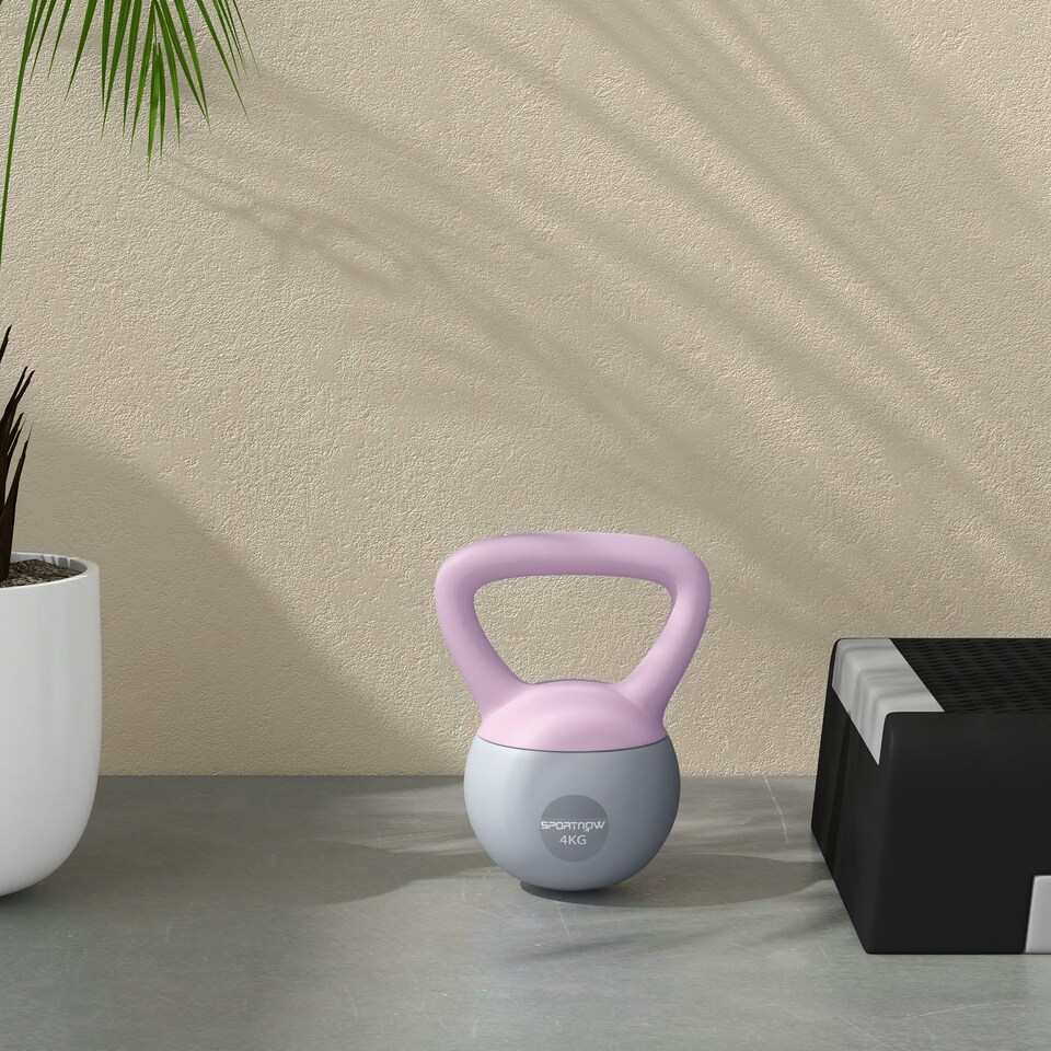 image 1 of SPORTNOW Kettlebell with Soft Body and Non-Slip Handle Yellow | 10