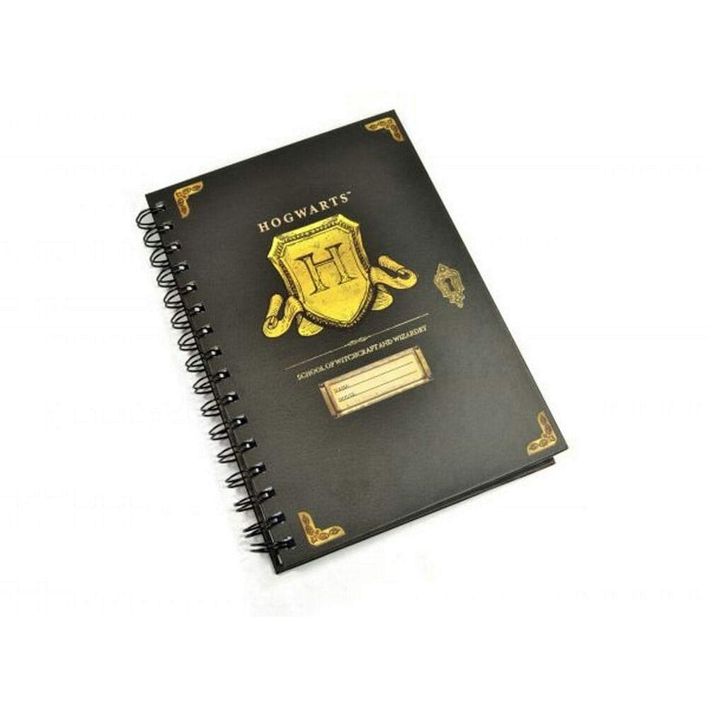 Harry Potter Hogwarts A5 Wirebound Notebook - Black/Gold - One Size