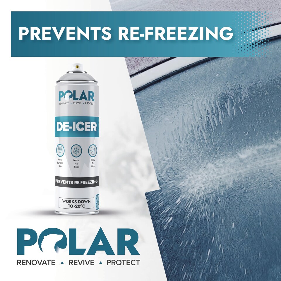 image 1 of Polar De-Icer Fast Acting Spray Prevents Refreeze | Clear | Clear | 500 ml | 1