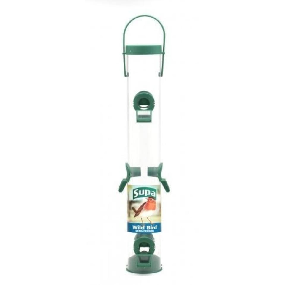 Supa Plastic 6 Port Seed Feeder Green 41cm (16 Inch) - Pack of 6