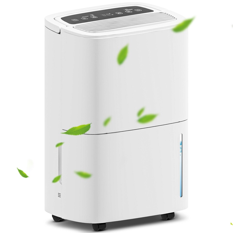image 1 of HOMCOM 20L/Day Dehumidifier with Continuous Drainage, 5L Water Tank, Timer