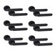 image 1 of Golden Grace 7 Pairs Modern Lima Design Premium Door Handles on Round Rose in Matt Black Finish | Black | 6 Pairs