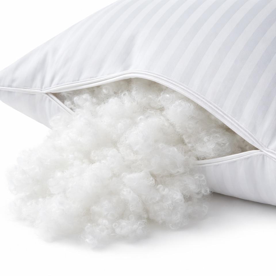 image 1 of Stripe Bed Pillows Pack of 4 Hollowfibre Filled Hotel Quality Bounce Back