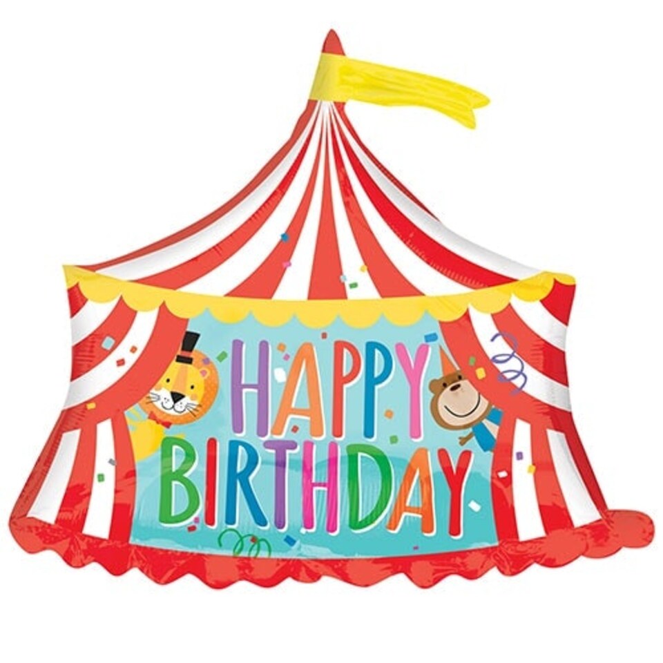Circus Tent Happy Birthday Helium Foil Giant Balloon 71cm / 28 in