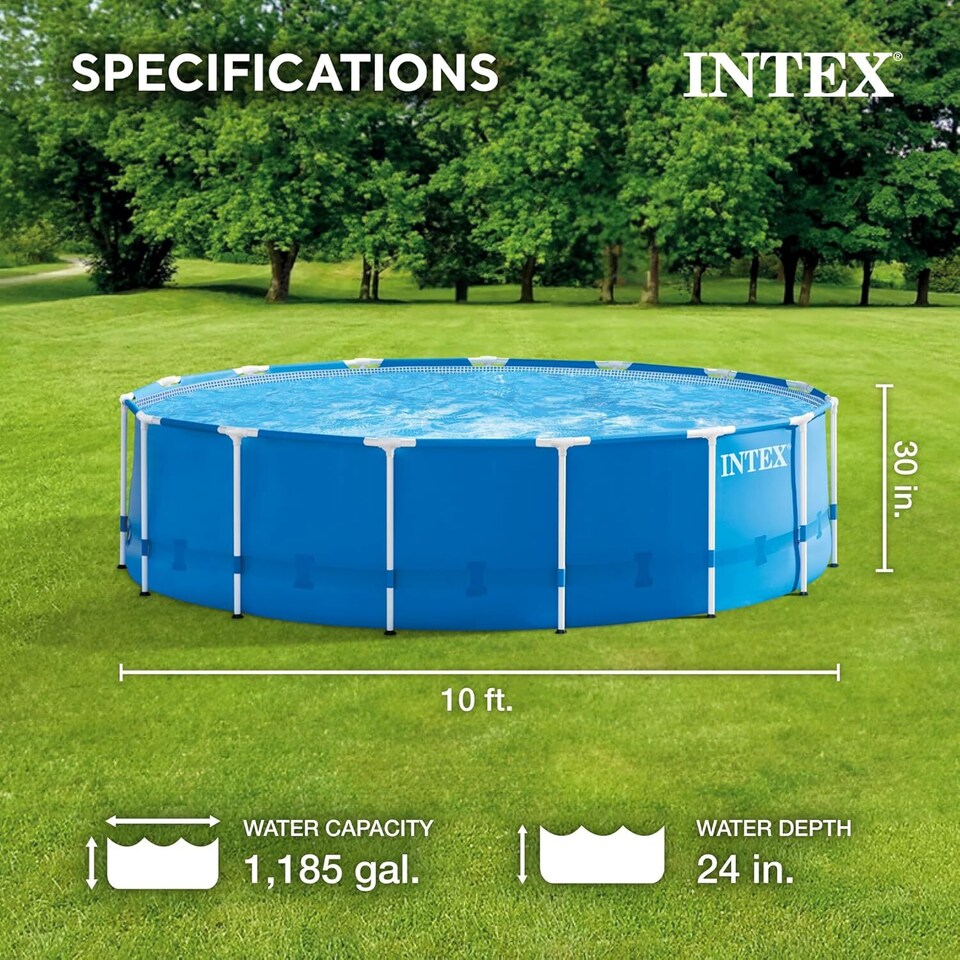image 1 of Metal Frame Pool with Filter Pump and Ladder - Blue