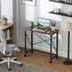 image 2 of HOMCOM Folding Desk on Wheels, Writing Table for Home Office, Brown Brown | White