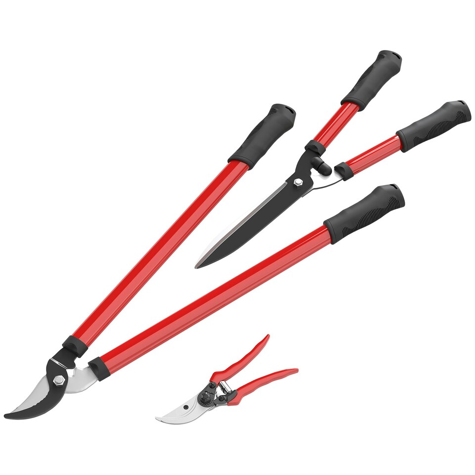 image 1 of Outsunny 3 PC Garden Shears Set w/ Hedge Shears, Lopper, Garden Secateurs
