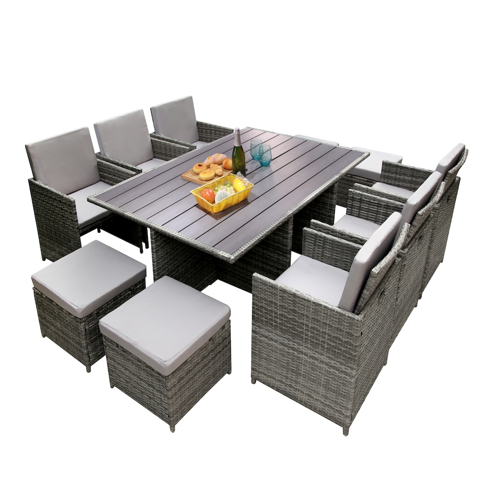 image 1 of HESTIA Rattan Dining Set 10 Seater Cube for Garden Patio