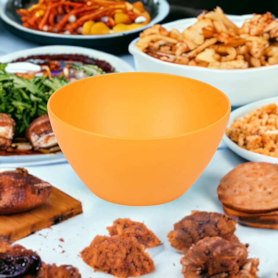 image 1 of 6x Small Plastic Bowls | Orange | 1