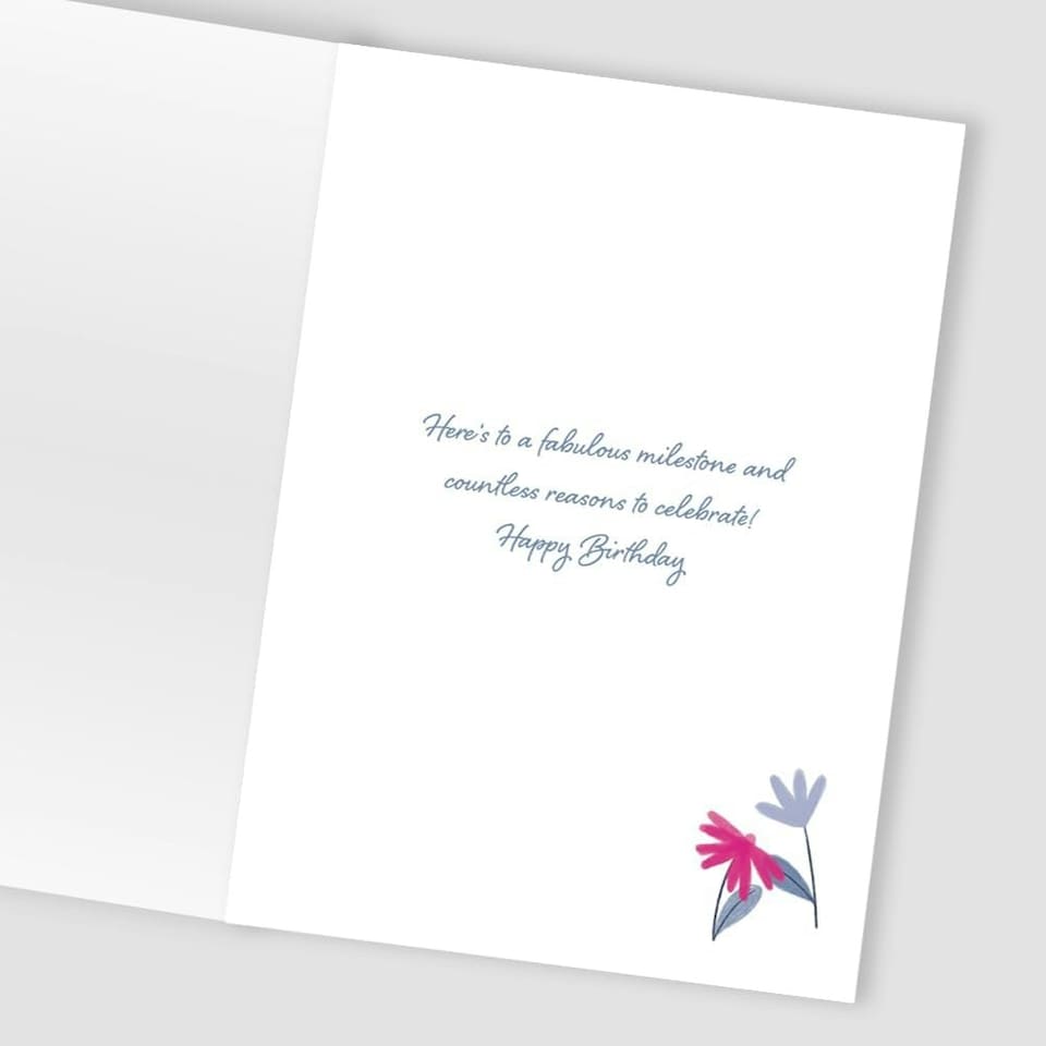 image 1 of Fifty-Tastic Blooms! Contemporary 50th Birthday Card
