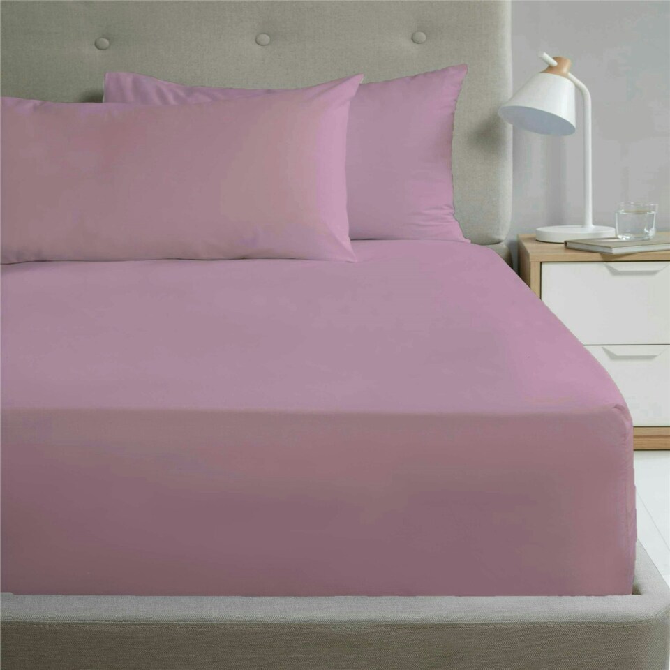 image 1 of Percale 10" Fitted Sheet 180 Thread Count - Lilac - King