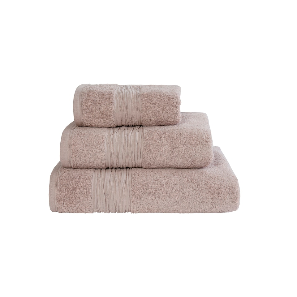 image 1 of Martex 600gsm Turkish Cotton Towel With Linen Blend Insert Border Pink Bath Sheet Pink