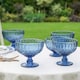 image 3 of Set of 2 Vintage Blue Glass Trifle Bowl and Dessert Bowls Wedding Decorations Ideas 300ml | Blue | Blue | Medium | 2