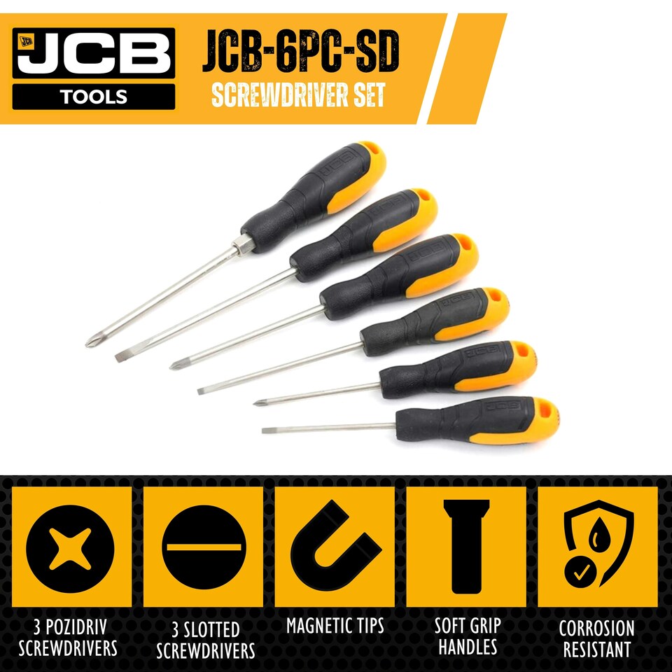 image 1 of JCB 6 Piece Screwdriver Set | JCB-6PC-SD