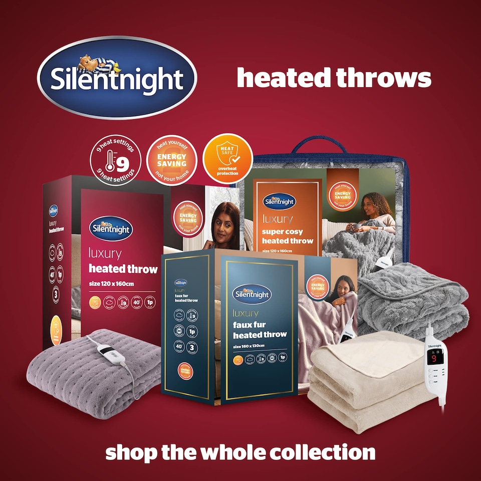 image 1 of Silentnight Luxury Super Cosy Heated Throw, Charcoal | Grey | Charcoal | One Size | 1