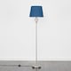 image 2 of ValueLights Memphis Twist Chrome Floor Lamp Navy Shade & Bulb | Blue