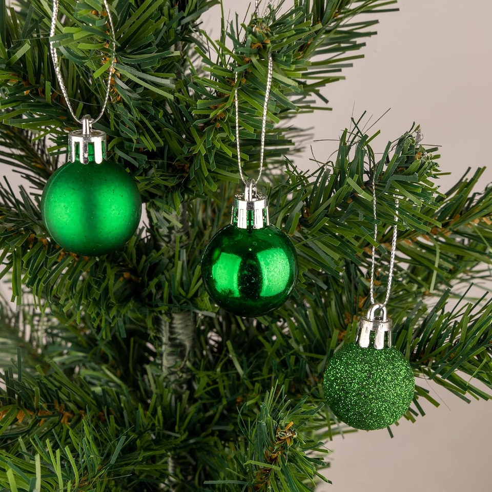 image 1 of 30mm/12Pcs Christmas Baubles Shatterproof Dark Green,Tree Decorations