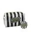 image 1 of Beetlejuice Womens Makeup Bag | Ladies Multicoloured Cosmetic Pouch with BeetleJuice Logo and Striped Print | Travel Beauty Case for Adults & Teens | Classic Time Burton Movie Merchandise Gift | Multi | Multicoloured