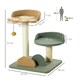 image 7 of PawHut Small Cat Tree with Scratching Posts 2 Beds Toy Ball Indoor, Multi