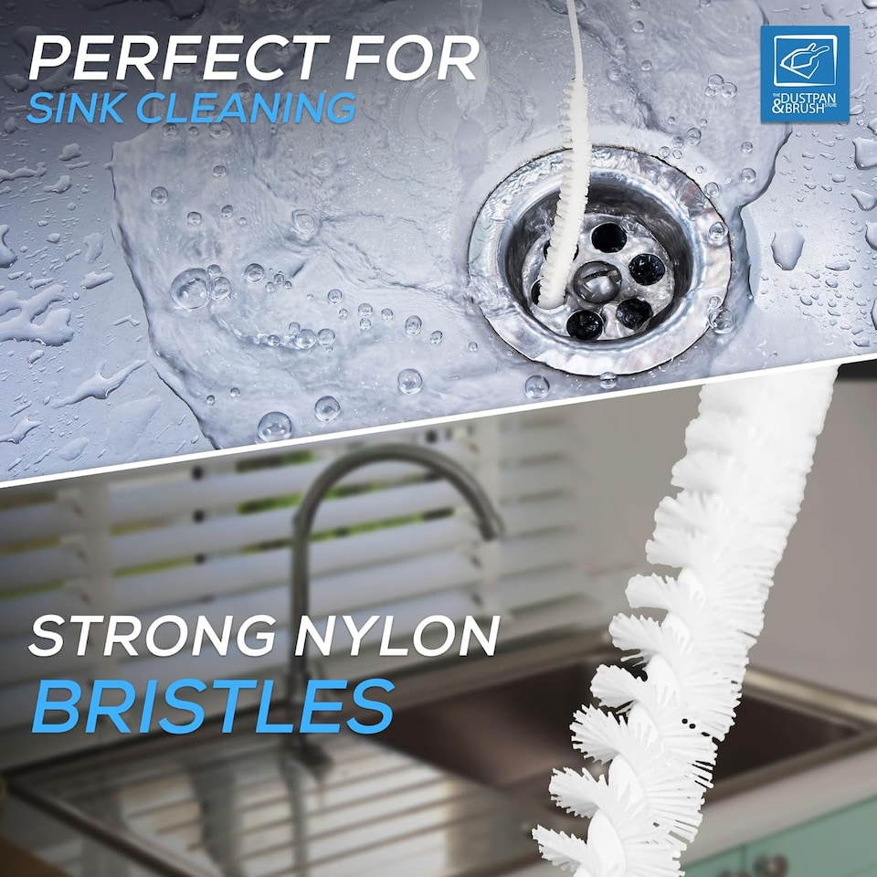 image 1 of Flexible Sink and Shower Drain Cleaning Brush Unblocker - Pack of 2