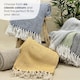 image 5 of Large Cotton Chevron Herringbone Sofa Throw Blanket - 150 x 200cm | Brown | Beige | One Size | 1
