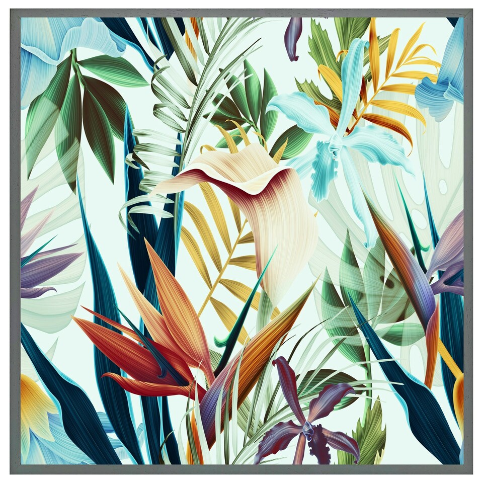 image 1 of Tropical plants (Picutre Frame) White | XL