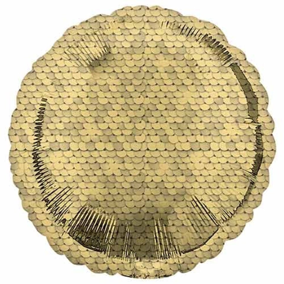 Gold Sequins Round Foil Helium Balloon 43cm / 17 in
