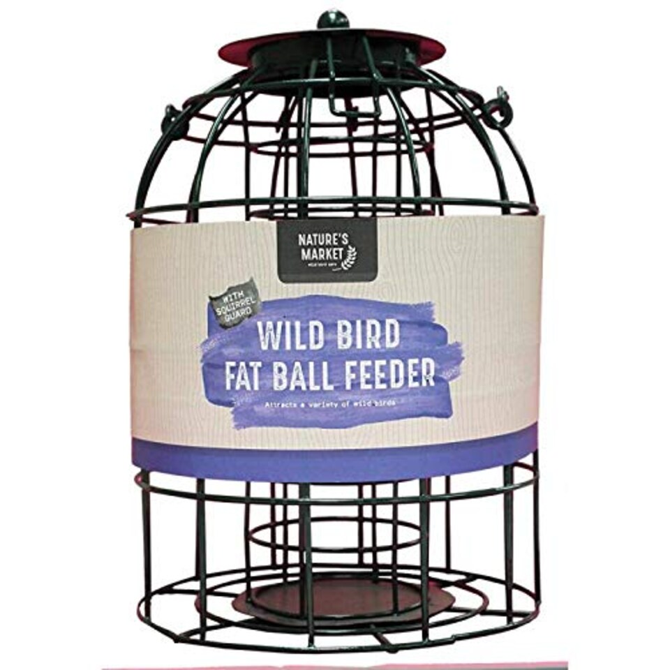 image 1 of Pack of 4 Wild Bird Fat Ball Feeder with Squirrel Guard