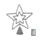image 1 of 28cm Battery Powered Silver Christmas Star Tree Topper with Blue Multi-Action LEDs